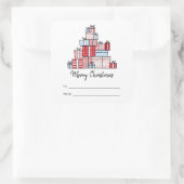 Weihnachtsgeschenke Weihnachtsaufkleber Quadratischer Aufkleber (Tasche)