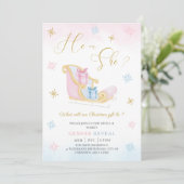 Weihnachtsgeschenke Weihnachtsgenderdarstellung Einladung (Stehend Vorderseite)