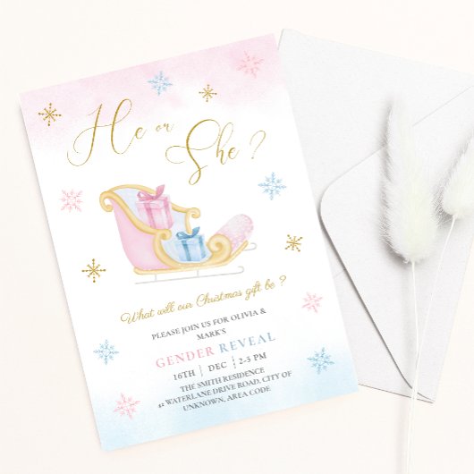 Weihnachtsgeschenke Weihnachtsgenderdarstellung Einladung