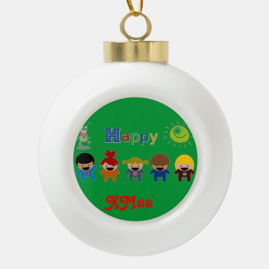 Weihnachtsgeschenke - Weihnachtsgeschenke Keramik Kugel-Ornament (Vorderseite)