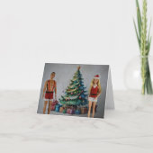 Weihnachtsgeschenke. Weihnachtskarte Karte (Vorderseite)