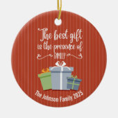 Weihnachtsgeschenke Weihnachtsnachricht Monogram Keramik Ornament (Vorne)