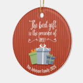 Weihnachtsgeschenke Weihnachtsnachricht Monogram Keramik Ornament (Links)