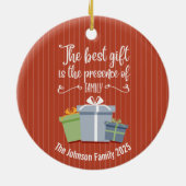 Weihnachtsgeschenke Weihnachtsnachricht Monogram Keramik Ornament (Hinten)