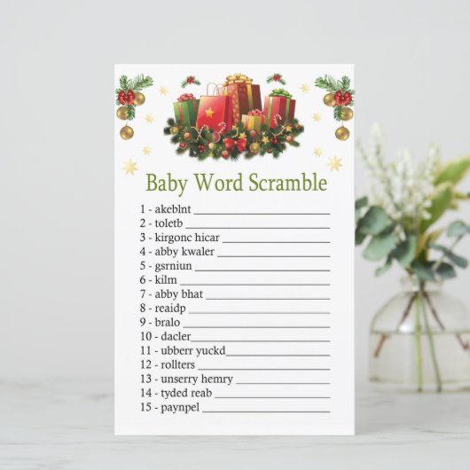 Weihnachtsgeschenke Wortspiel (Stehend Vorderseite)