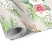 Weihnachtsgeschenke Wrap Creme Floral und Stars Geschenkpapier (Rolleneckpunkt)