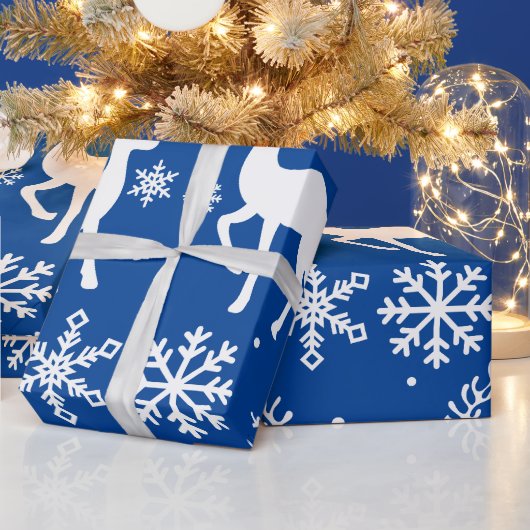 Weihnachtsgeschenke Wrap der Marine Blue Snow Rent Geschenkpapier (Feiertage)