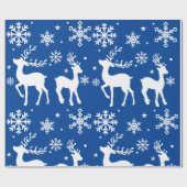 Weihnachtsgeschenke Wrap der Marine Blue Snow Rent Geschenkpapier (Flach)