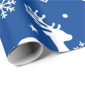Weihnachtsgeschenke Wrap der Marine Blue Snow Rent Geschenkpapier (Rolleneckpunkt)