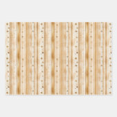 Weihnachtsgeschenke Wrap Stars und Robins Gold & W Geschenkpapier Set (Vorderseite 2)