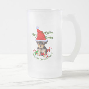 Weihnachtsgeschenke Yorkshires Terrier Mattglas Bierglas