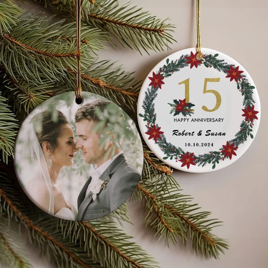 Weihnachtsgeschenke zum 15. Hochzeitstag Ornament