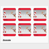 Weihnachtsgeschenketikett Quadratischer Aufkleber (Blatt)