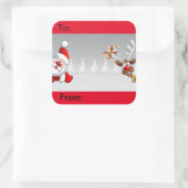Weihnachtsgeschenketikett Quadratischer Aufkleber (Tasche)