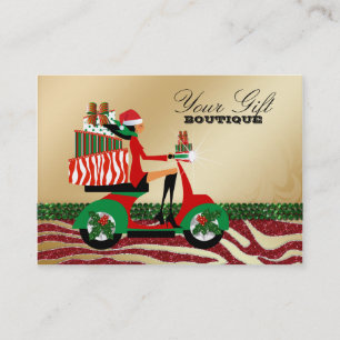 Weihnachtsgeschenkezebra-Grün-roter Schmuck stell Visitenkarte