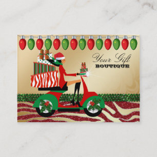 Weihnachtsgeschenkezebra-Grün-roter Schmuck stell Visitenkarte