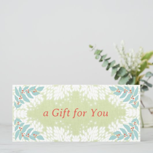 Weihnachtsgeschenkgutschein (Stehend Vorderseite)