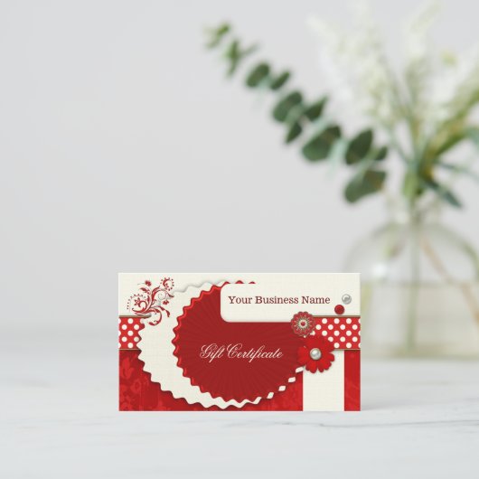 Weihnachtsgeschenkgutschein für Feiertage Rabattkarte (Stehend Vorderseite)