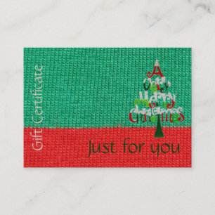 WeihnachtsGeschenkgutschein gerade für Sie Rabattkarte