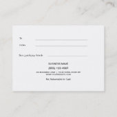 WeihnachtsGeschenkgutschein | gerade für Sie Rabattkarte (Rückseite)