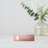 Weihnachtsgeschenkgutschein in Rose Gold elegant Mini Visitenkarte (Stehend Vorderseite)