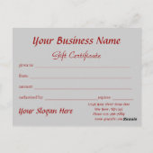 Weihnachtsgeschenkgutschein Postkarte (Rückseite)