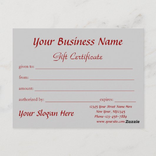 Weihnachtsgeschenkgutschein Postkarte (Rückseite)