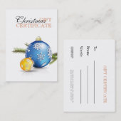WeihnachtsGeschenkgutschein Rabattkarte (Vorne/Hinten)