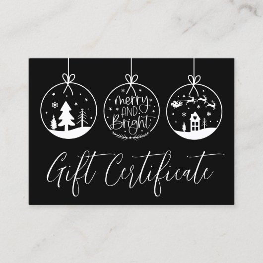 Weihnachtsgeschenkgutschein Visitenkarte (Vorderseite)