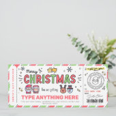 Weihnachtsgeschenkgutschein Vorlage für Kinder (Stehend Vorderseite)