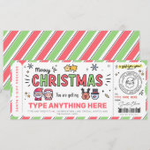 Weihnachtsgeschenkgutschein Vorlage für Kinder (Vorne/Hinten)