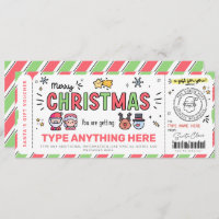 Weihnachtsgeschenkgutschein Vorlage für Kinder