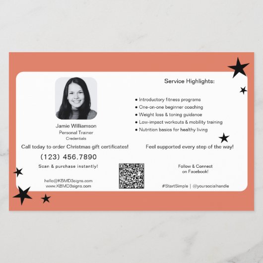 Weihnachtsgeschenkgutschein-Werbeaktion Flyer (Hinten)