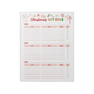 Weihnachtsgeschenkideen Shopping List Notepad Notizblock