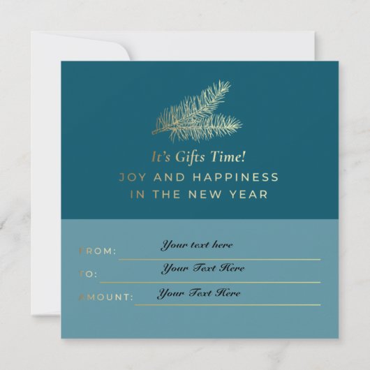 Weihnachtsgeschenkkarte (Rückseite)