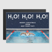 Weihnachtsgeschenkkarte für das Schwimmen Magnetkarte (Vorne/Hinten)