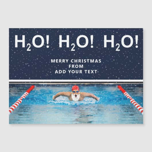 Weihnachtsgeschenkkarte für das Schwimmen Magnetkarte (Vorderseite)