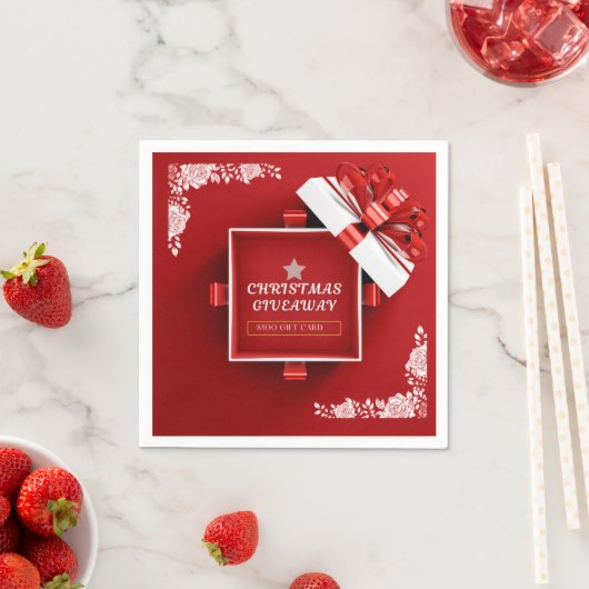 Weihnachtsgeschenkkarte Serviette (Beispiel)