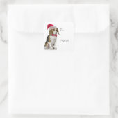Weihnachtsgeschenkkleber für Beagle Quadratischer Aufkleber (Tasche)