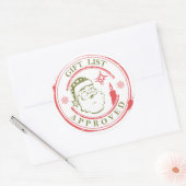 Weihnachtsgeschenkliste des Weihnachtsmanns - Gene Runder Aufkleber (Umschlag)