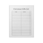 Weihnachtsgeschenkliste Notizblock (Rotiert)