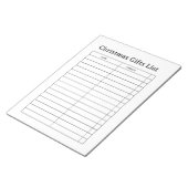 Weihnachtsgeschenkliste Notizblock (angewinkelt)