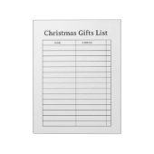 Weihnachtsgeschenkliste Notizblock (Rotiert)