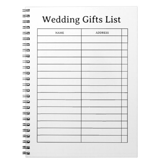 Weihnachtsgeschenkliste Notizblock (Vorderseite)