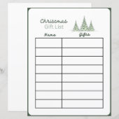 Weihnachtsgeschenkliste Planungsseite  (Vorne/Hinten)