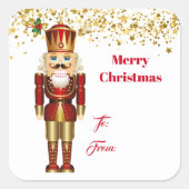 Weihnachtsgeschenkmarke Stickers-Nutcracker Quadratischer Aufkleber (Vorderseite)