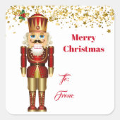 Weihnachtsgeschenkmarke Stickers-Nutcracker Quadratischer Aufkleber (Vorderseite)