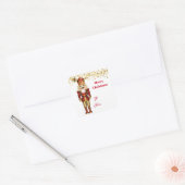 Weihnachtsgeschenkmarke Stickers-Nutcracker Quadratischer Aufkleber (Umschlag)