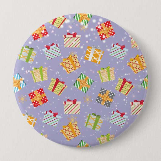 Weihnachtsgeschenkmuster Button (Vorderseite)