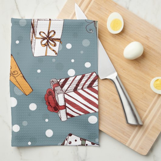 Weihnachtsgeschenkmuster Geschirrtuch (Viertel Falte)